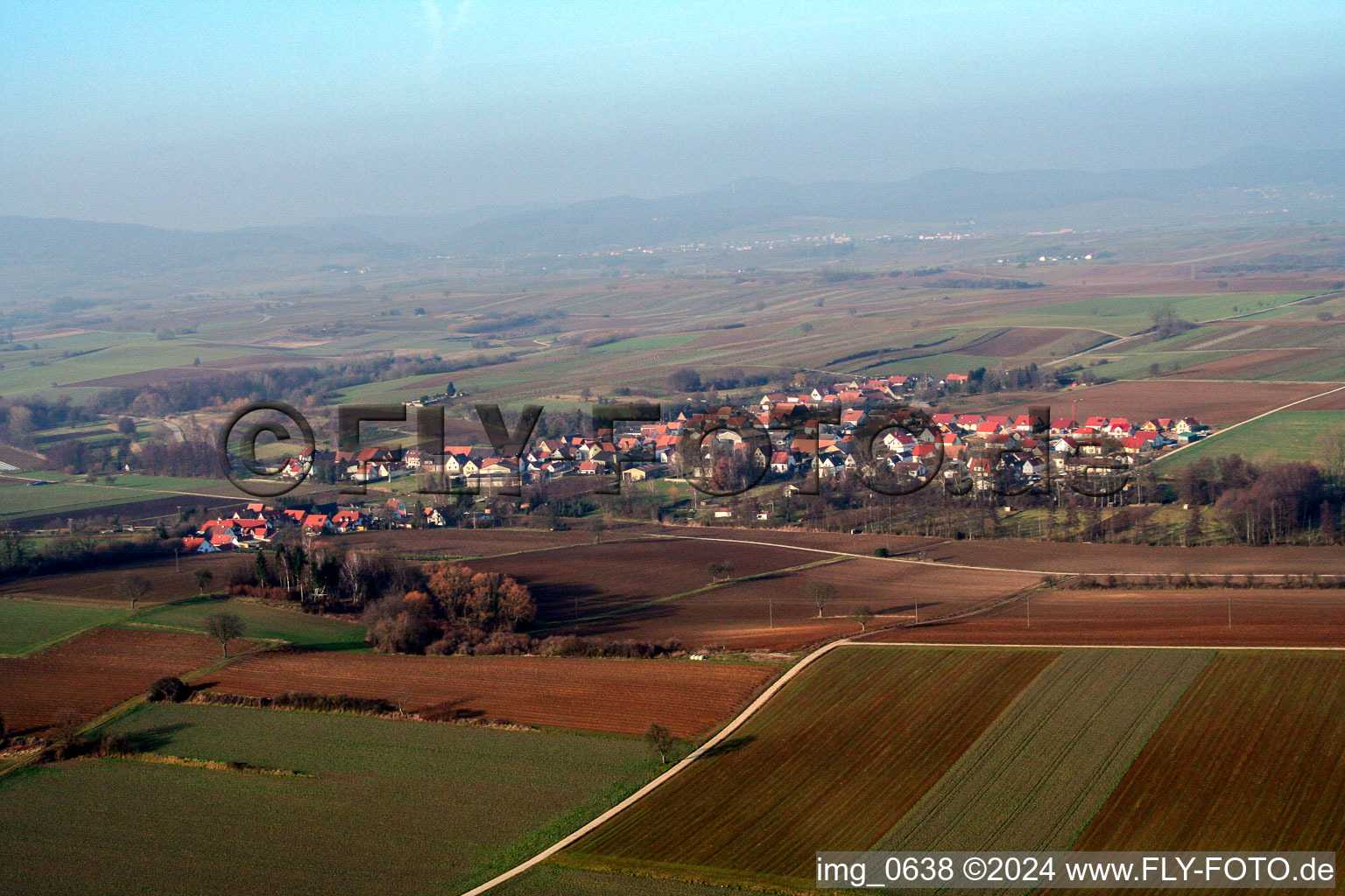 From the south in Dierbach in the state Rhineland-Palatinate, Germany