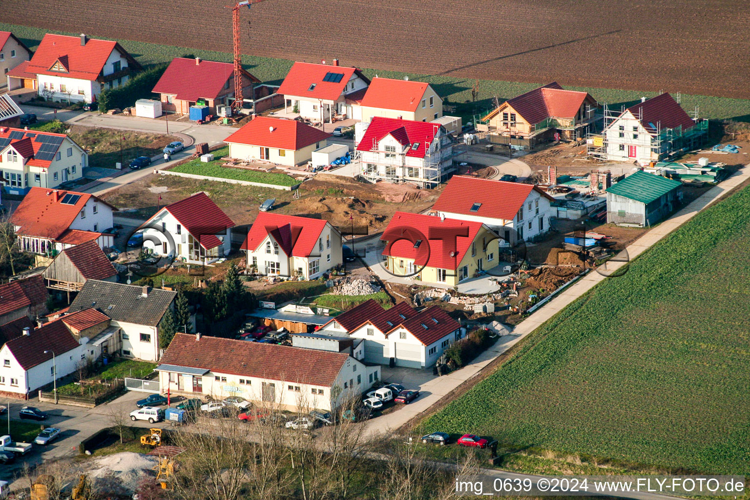 New development area in Dierbach in the state Rhineland-Palatinate, Germany