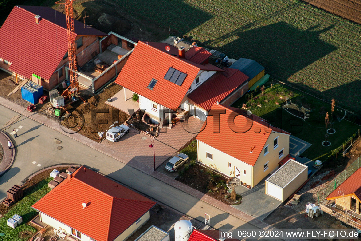 New development area in Dierbach in the state Rhineland-Palatinate, Germany out of the air