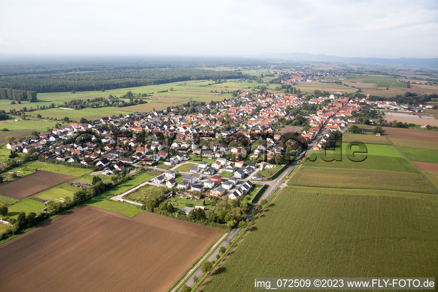 Minfeld in the state Rhineland-Palatinate, Germany out of the air