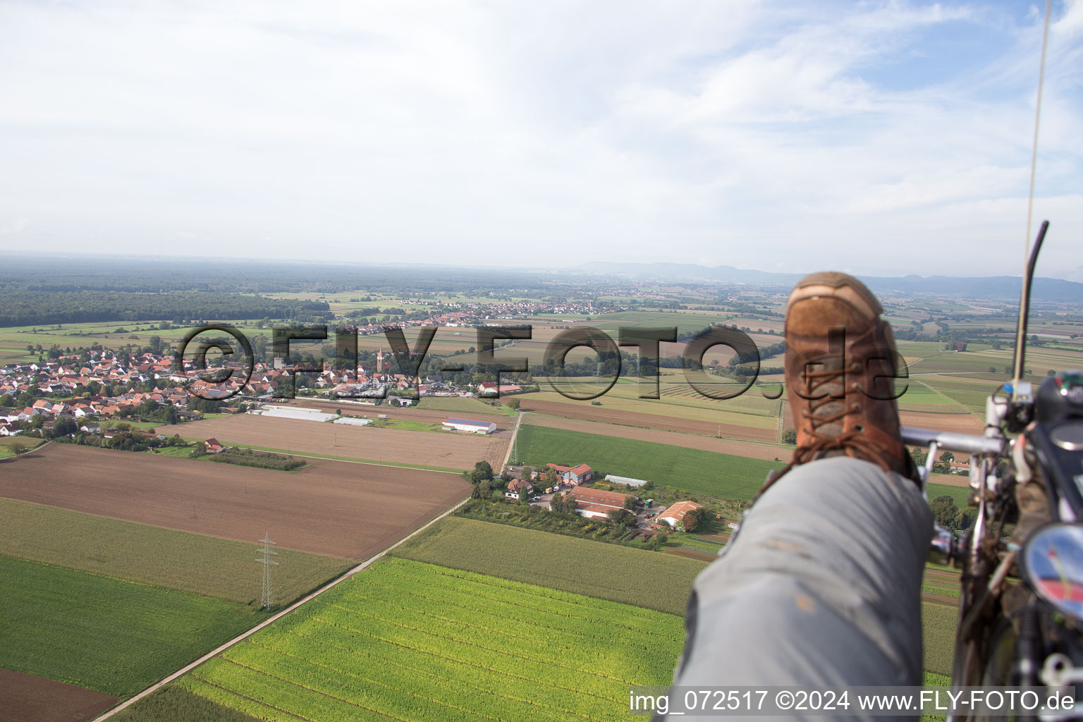 Minfeld in the state Rhineland-Palatinate, Germany viewn from the air