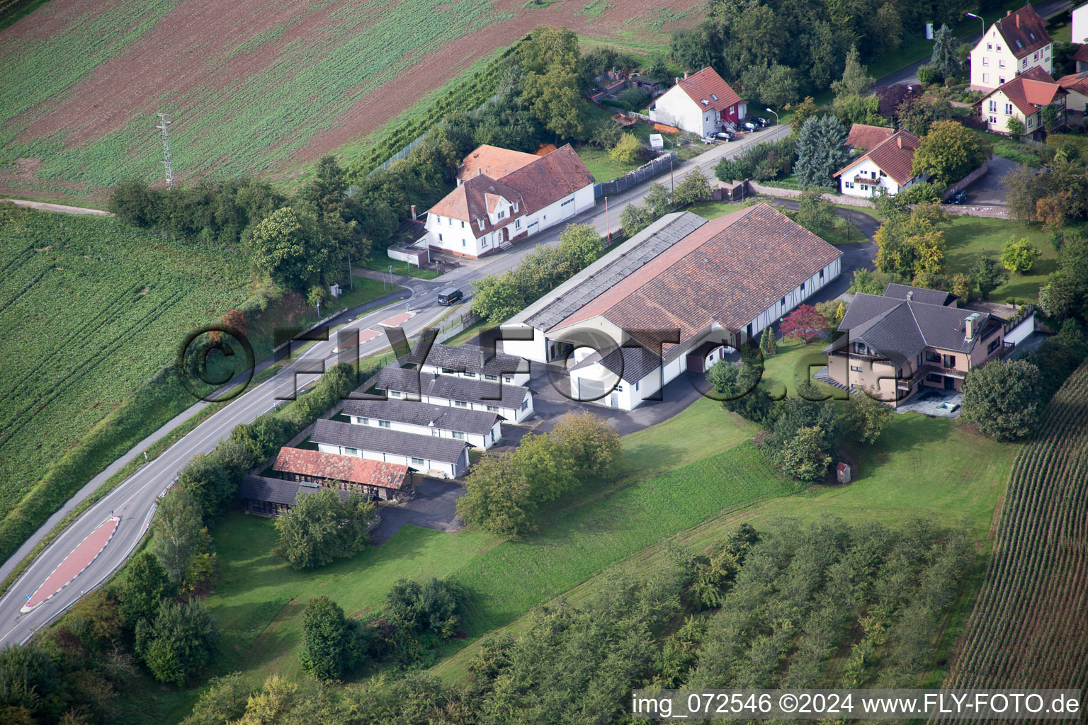 Aerial view of Hergersweiler in the state Rhineland-Palatinate, Germany