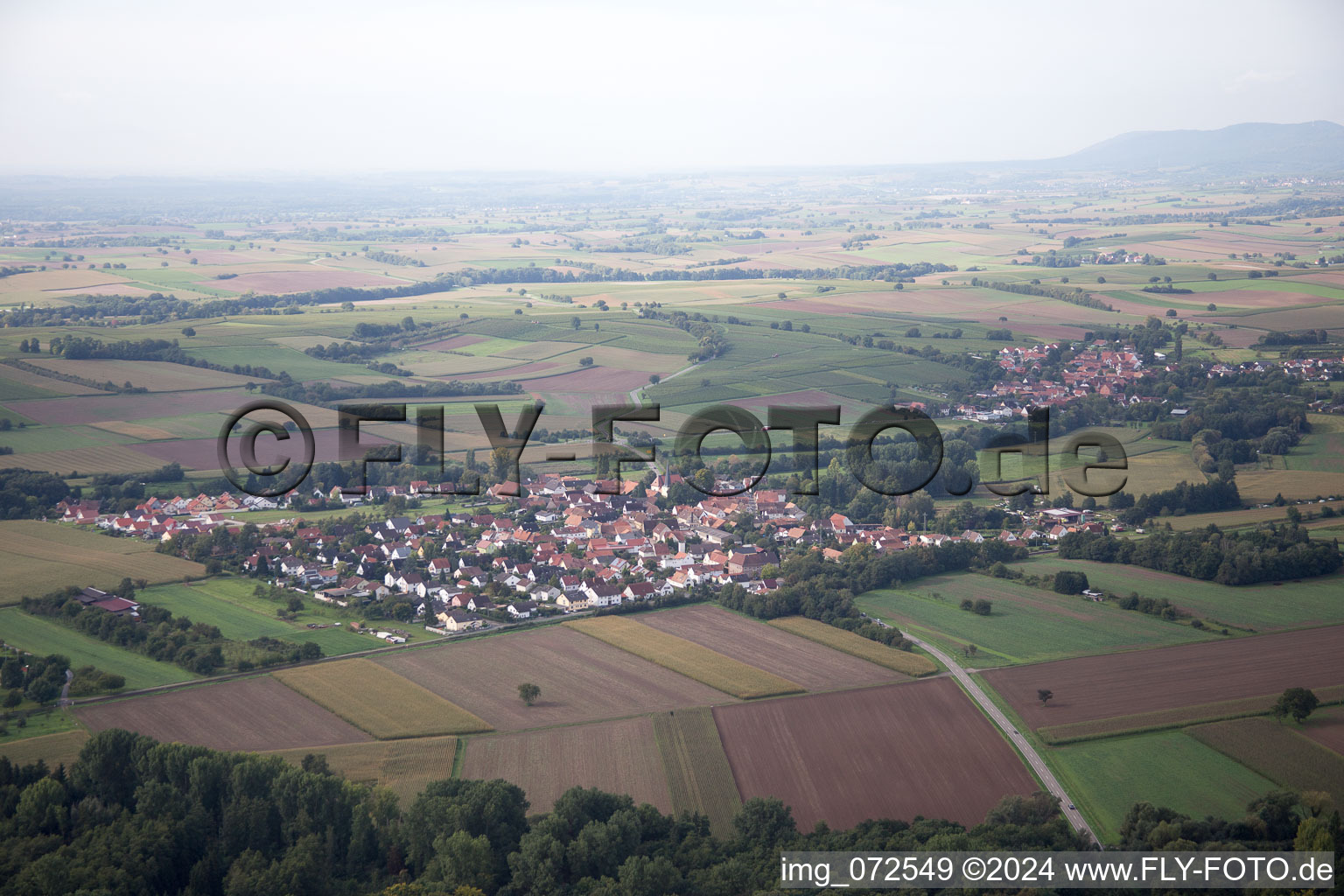 Aerial view of Barbelroth in the state Rhineland-Palatinate, Germany