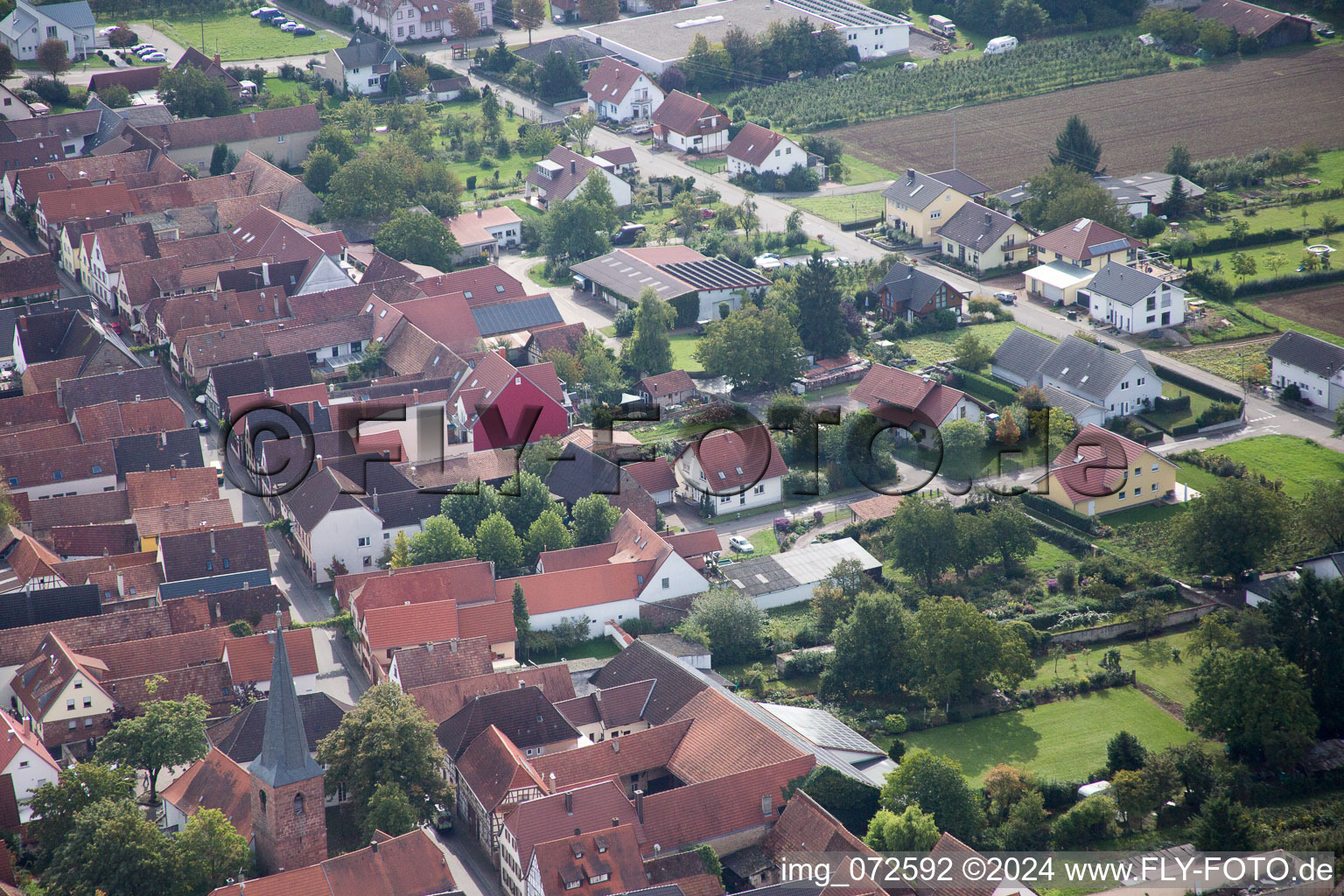 At the parish garden in the district Heuchelheim in Heuchelheim-Klingen in the state Rhineland-Palatinate, Germany