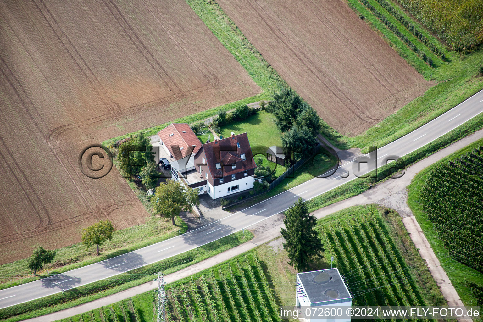 Waldstrasse in the district Heuchelheim in Heuchelheim-Klingen in the state Rhineland-Palatinate, Germany