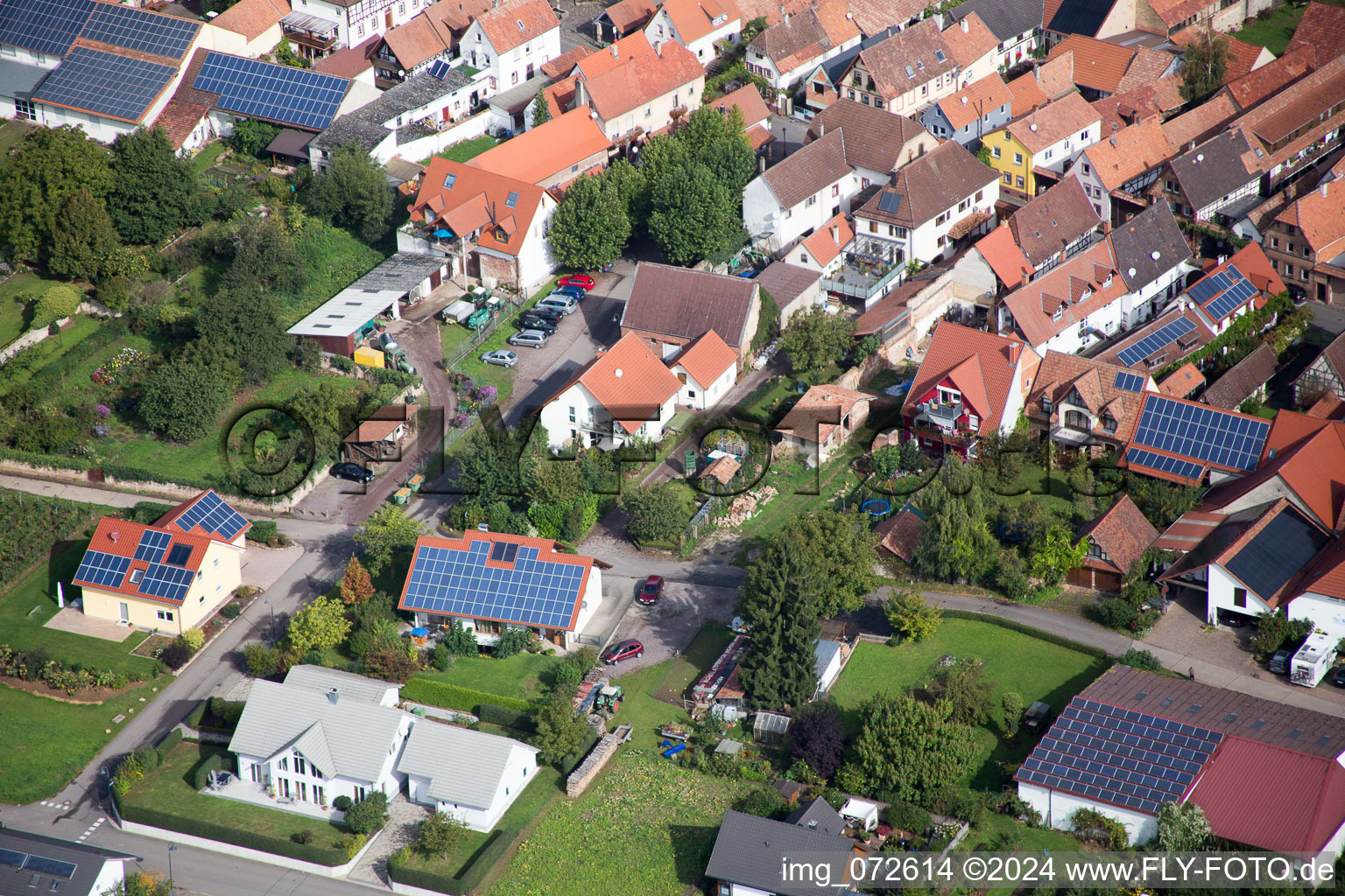 Village view in the district Heuchelheim in Heuchelheim-Klingen in the state Rhineland-Palatinate