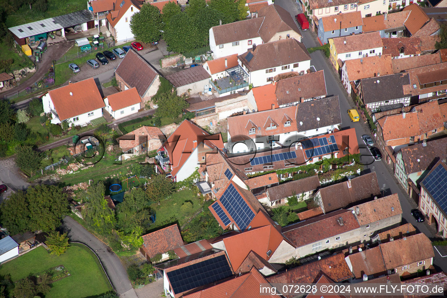 District Heuchelheim in Heuchelheim-Klingen in the state Rhineland-Palatinate, Germany out of the air