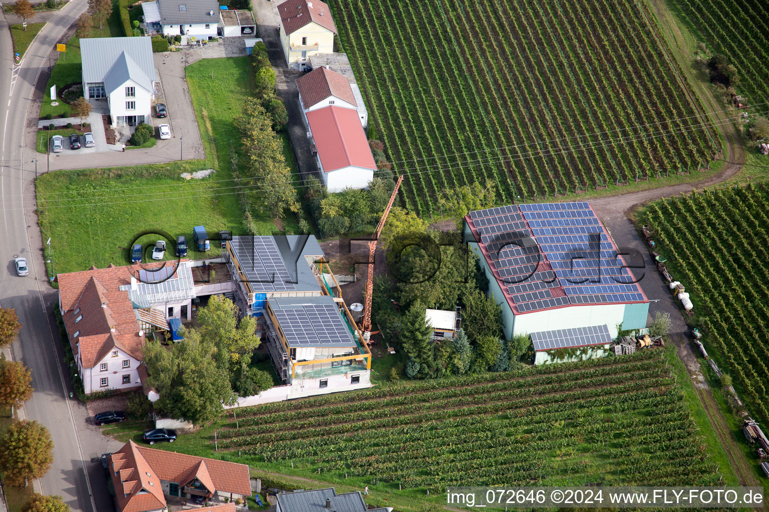 District Klingen in Heuchelheim-Klingen in the state Rhineland-Palatinate, Germany viewn from the air