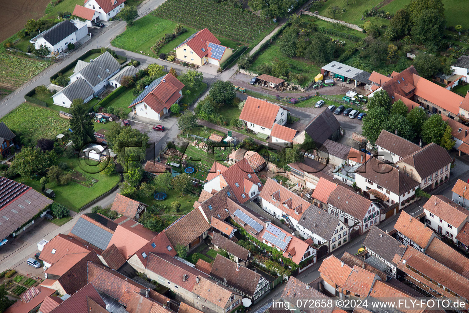 District Heuchelheim in Heuchelheim-Klingen in the state Rhineland-Palatinate, Germany out of the air