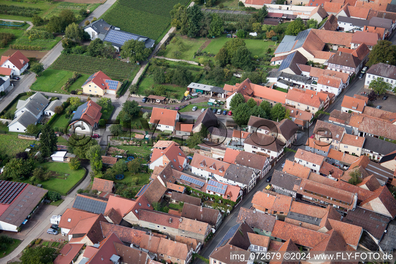 District Heuchelheim in Heuchelheim-Klingen in the state Rhineland-Palatinate, Germany out of the air