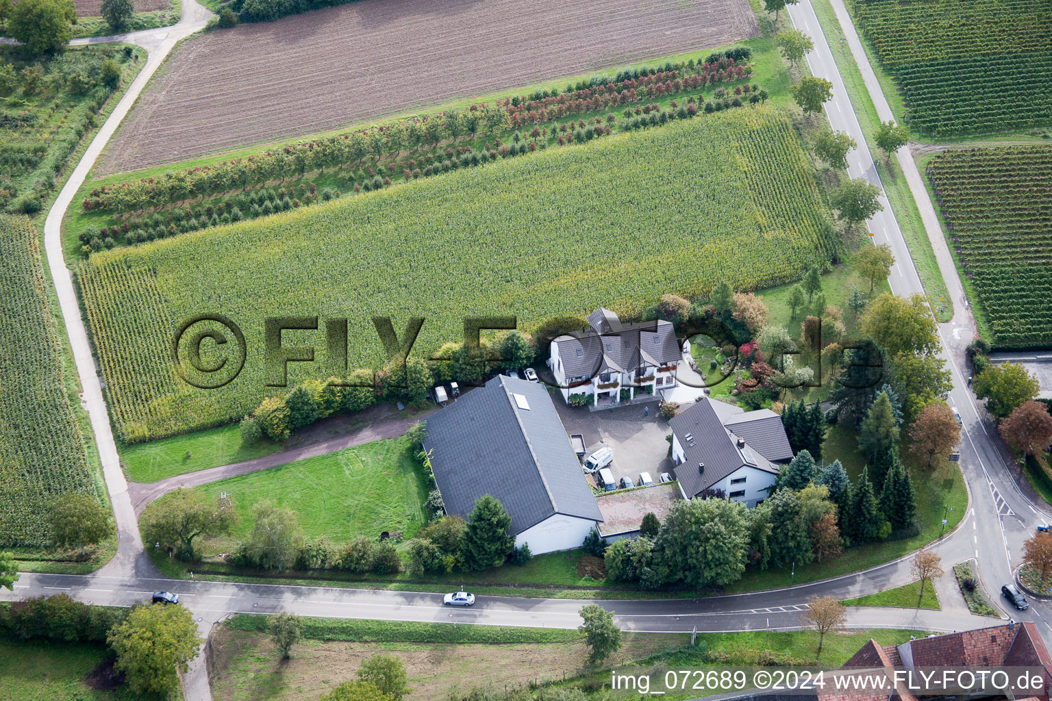 District Heuchelheim in Heuchelheim-Klingen in the state Rhineland-Palatinate, Germany viewn from the air