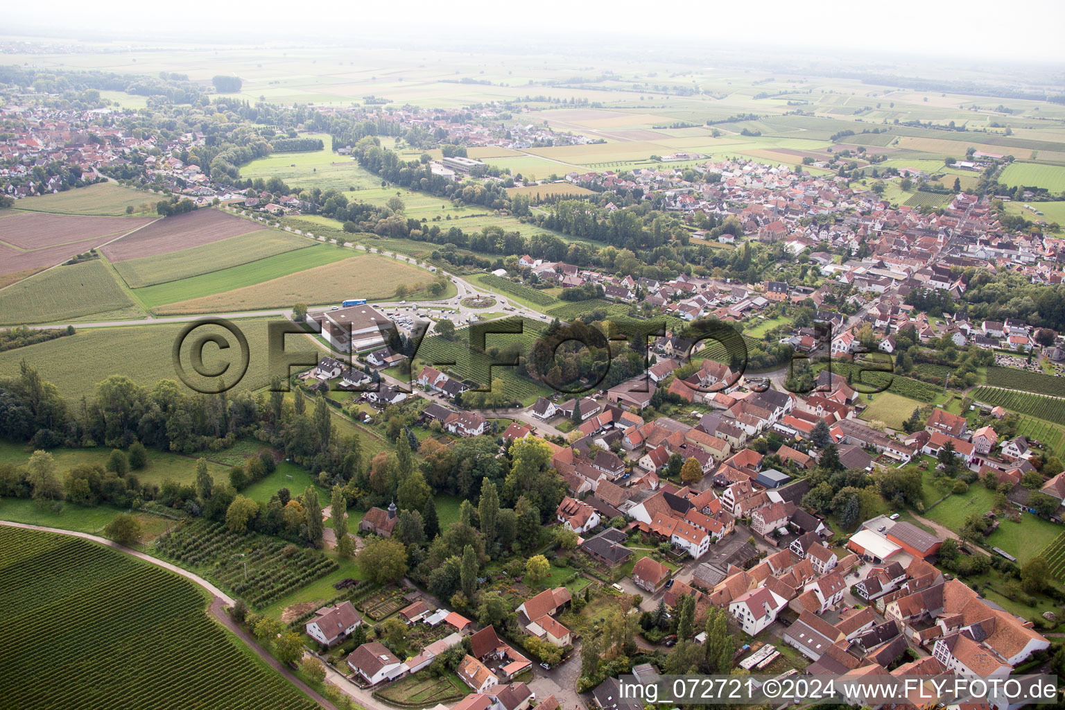 Aerial photograpy of District Appenhofen in Billigheim-Ingenheim in the state Rhineland-Palatinate, Germany