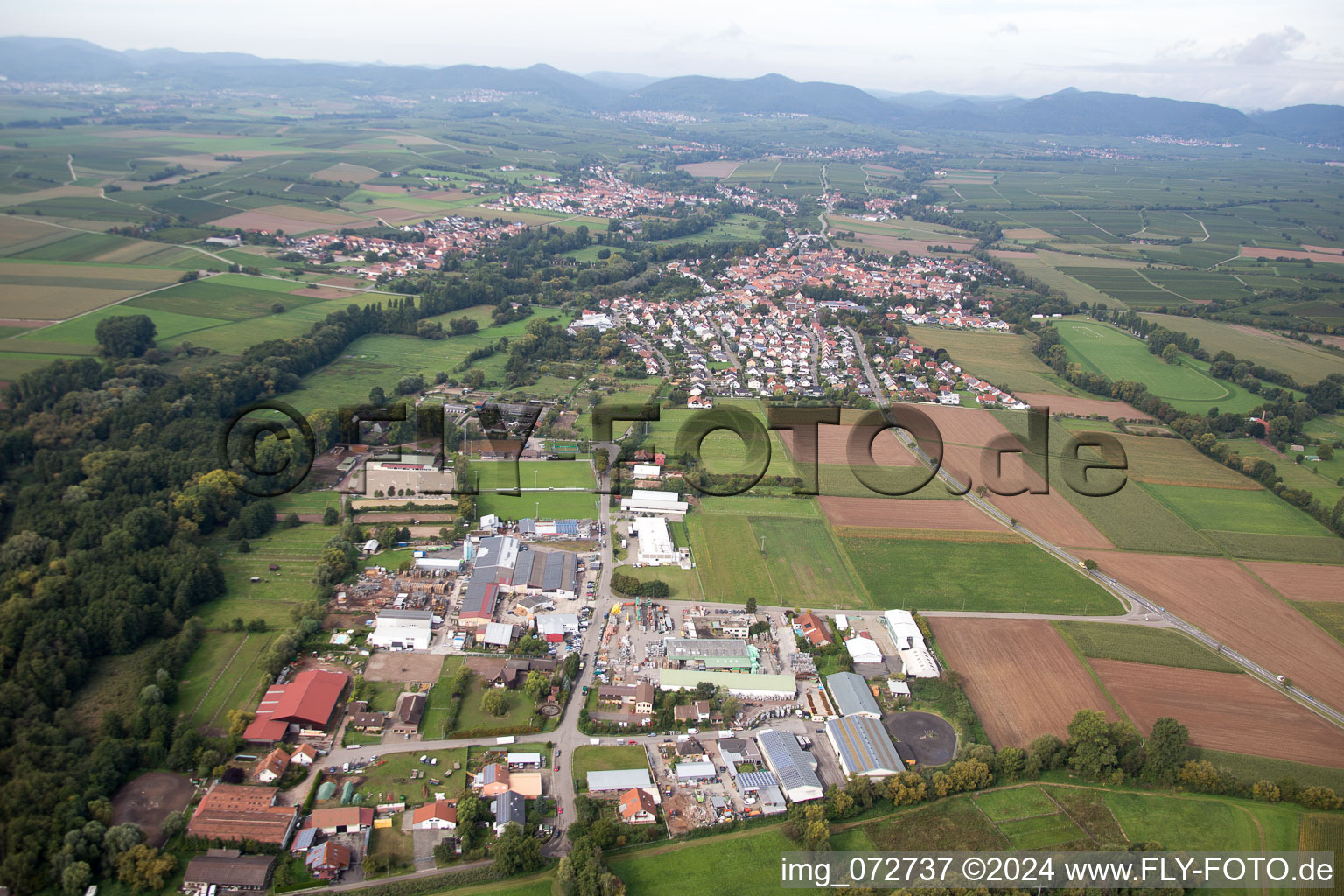 Aerial photograpy of Rohrbach in the state Rhineland-Palatinate, Germany