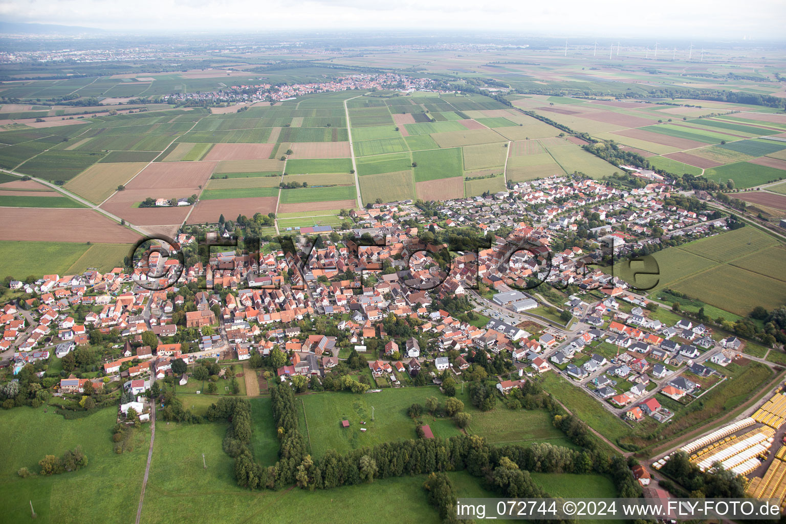 Oblique view of Rohrbach in the state Rhineland-Palatinate, Germany