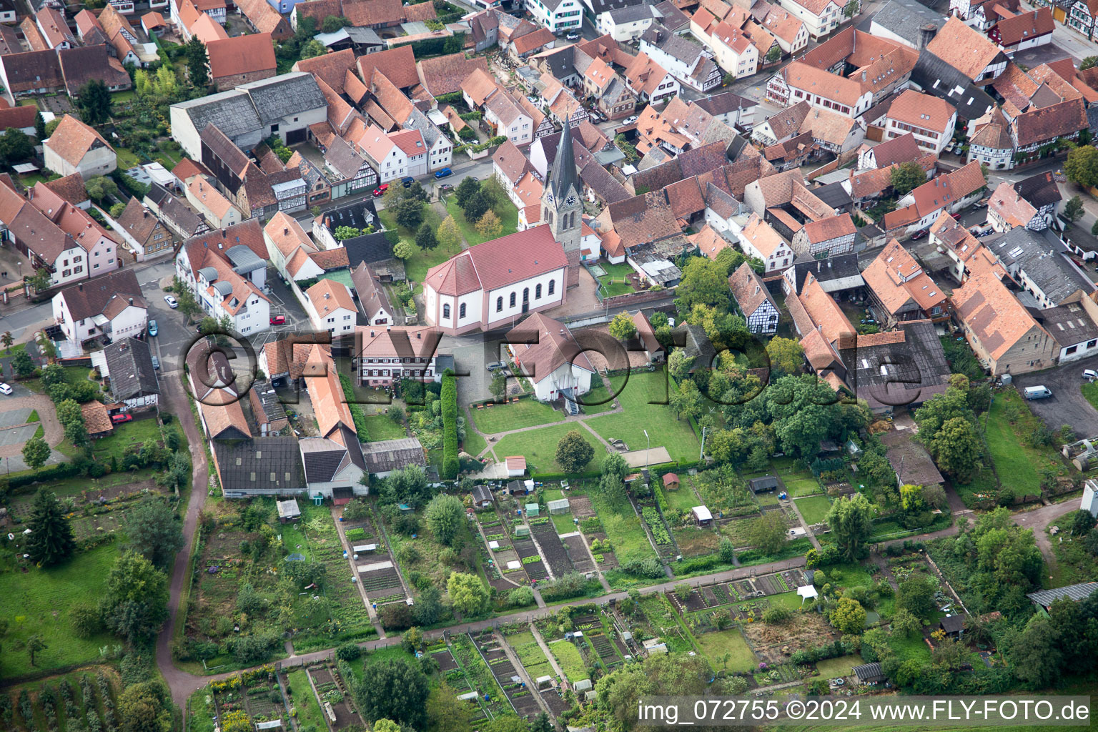 Aerial photograpy of Steinweiler in the state Rhineland-Palatinate, Germany