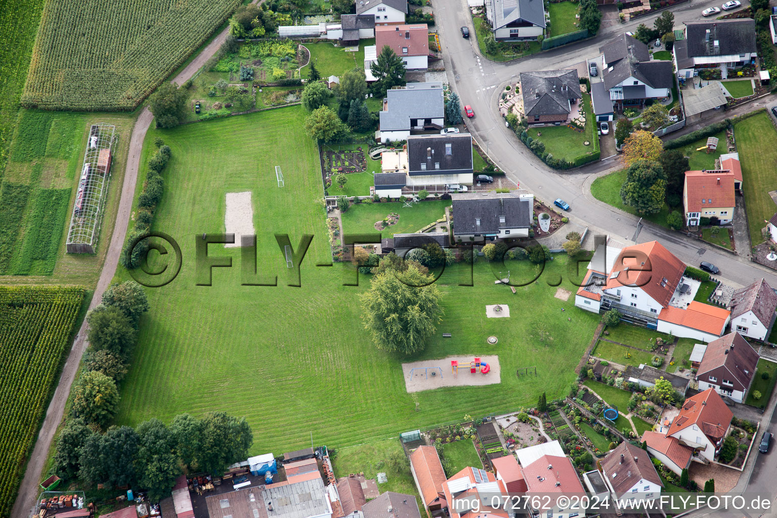 Steinweiler in the state Rhineland-Palatinate, Germany from above