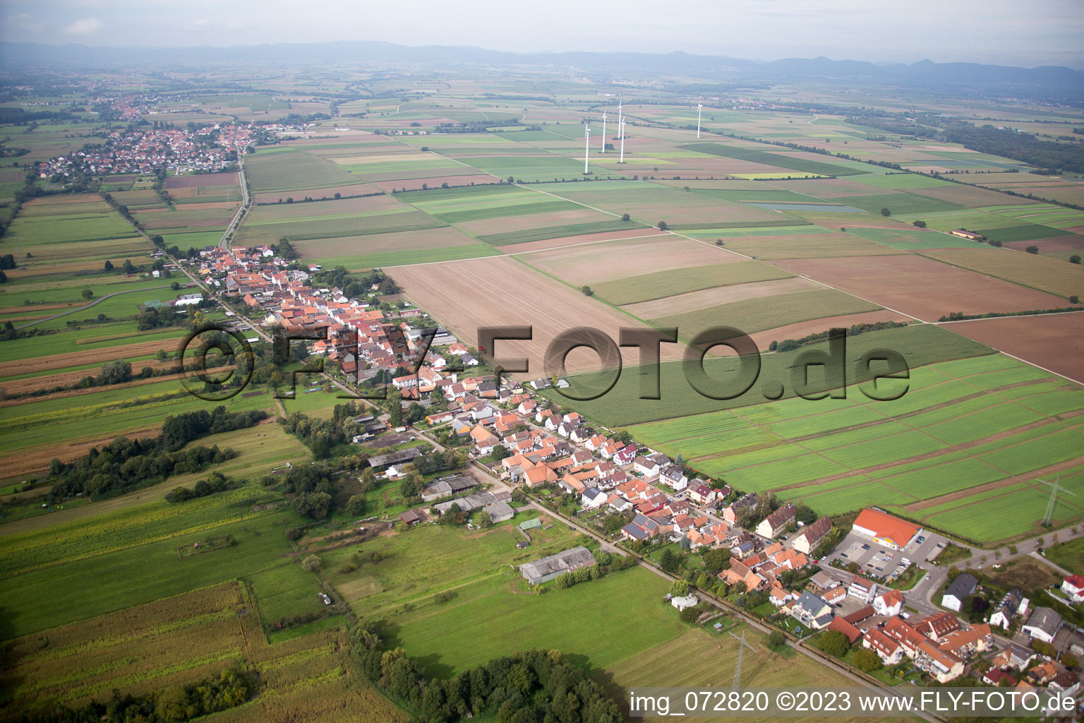 Kandel in the state Rhineland-Palatinate, Germany from above