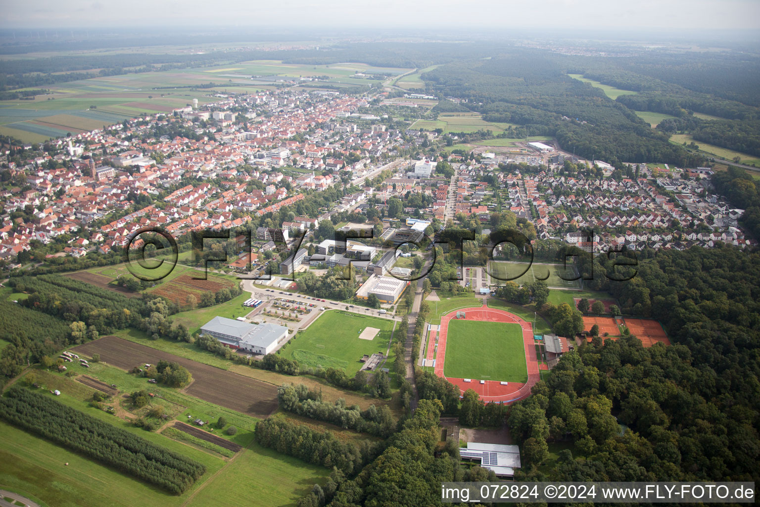 Kandel in the state Rhineland-Palatinate, Germany seen from above