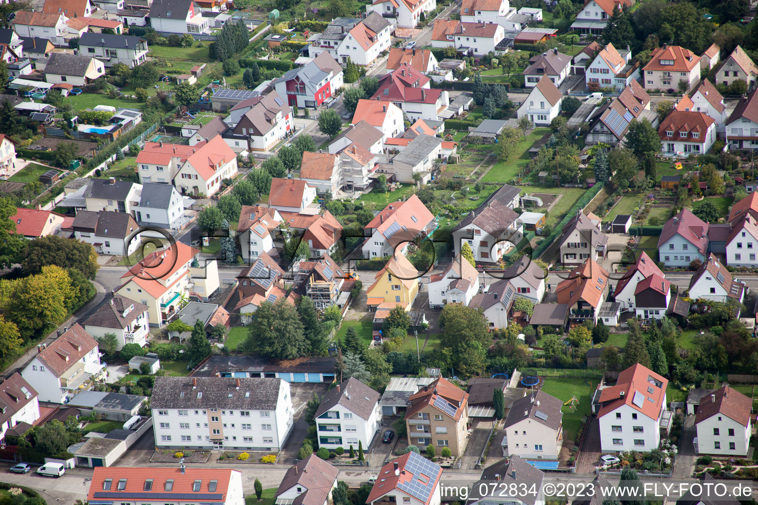 Settlement in Kandel in the state Rhineland-Palatinate, Germany out of the air