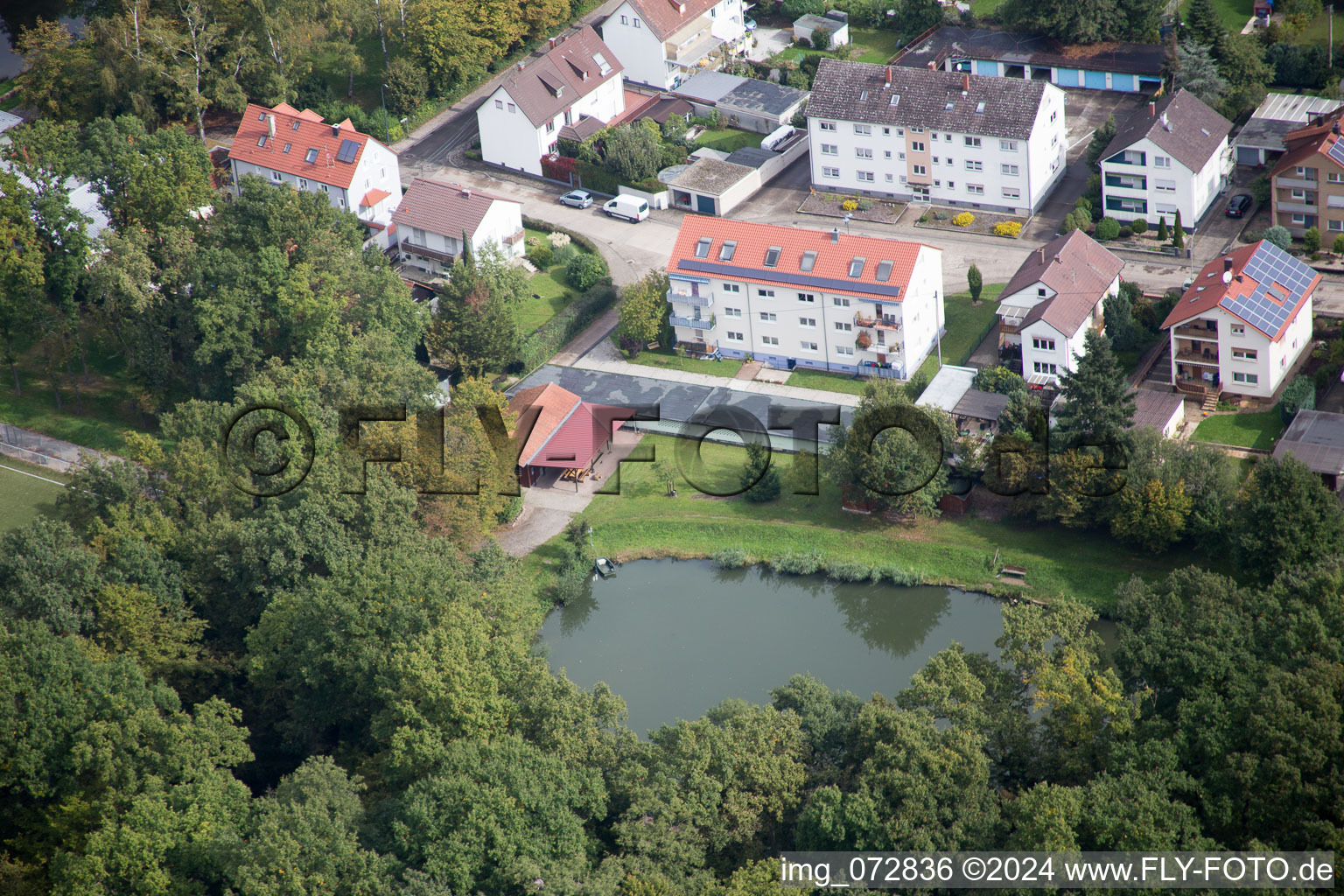 Settlement in Kandel in the state Rhineland-Palatinate, Germany from the plane