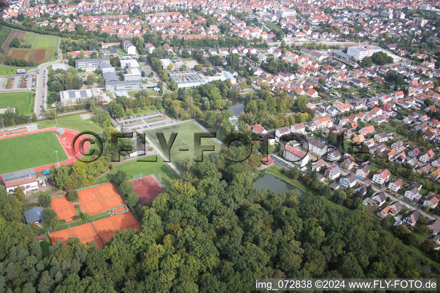 Bird's eye view of Settlement in Kandel in the state Rhineland-Palatinate, Germany