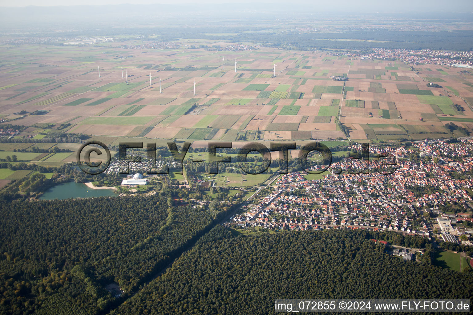 Aerial photograpy of Rülzheim in the state Rhineland-Palatinate, Germany