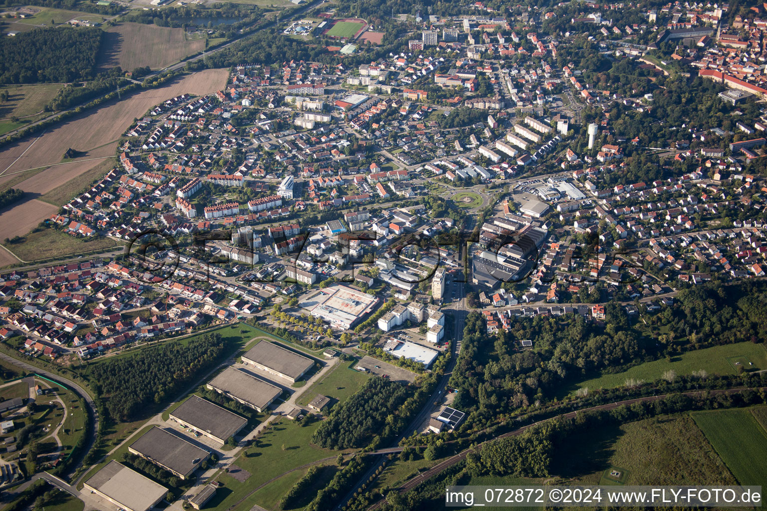 Germersheim in the state Rhineland-Palatinate, Germany out of the air