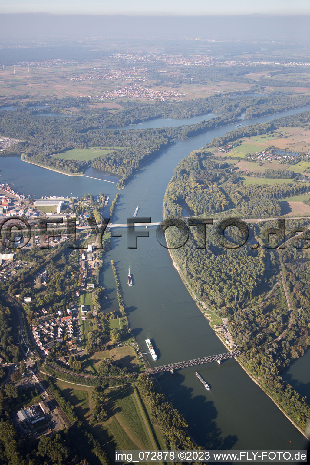 Drone image of Germersheim in the state Rhineland-Palatinate, Germany