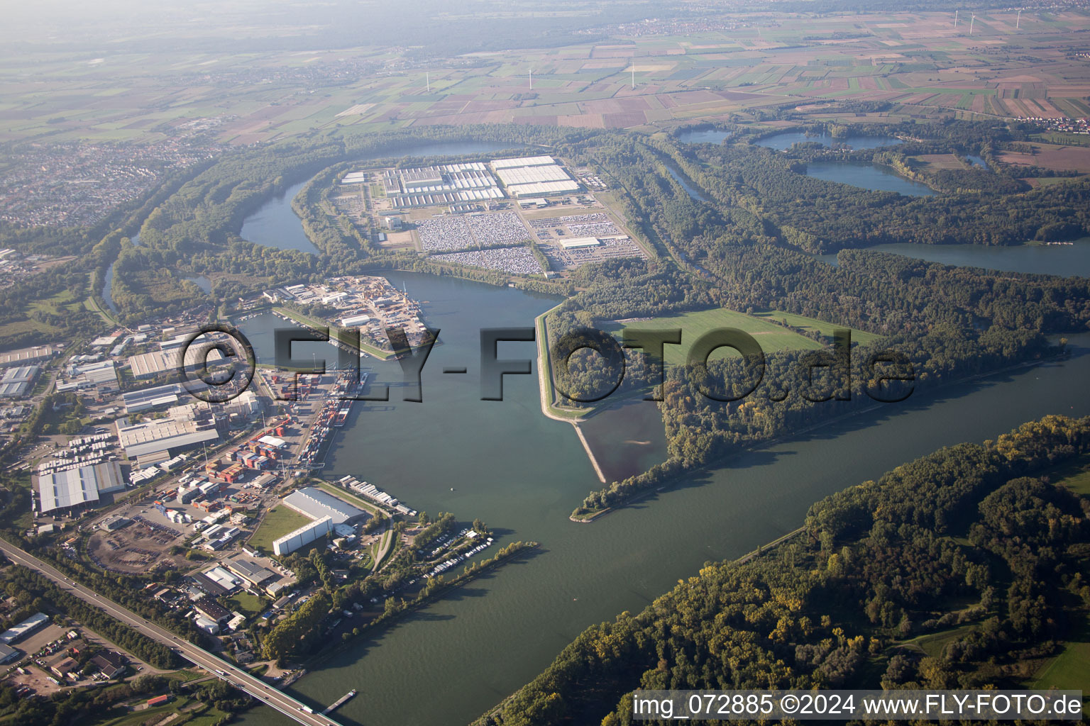 Germersheim in the state Rhineland-Palatinate, Germany from the drone perspective