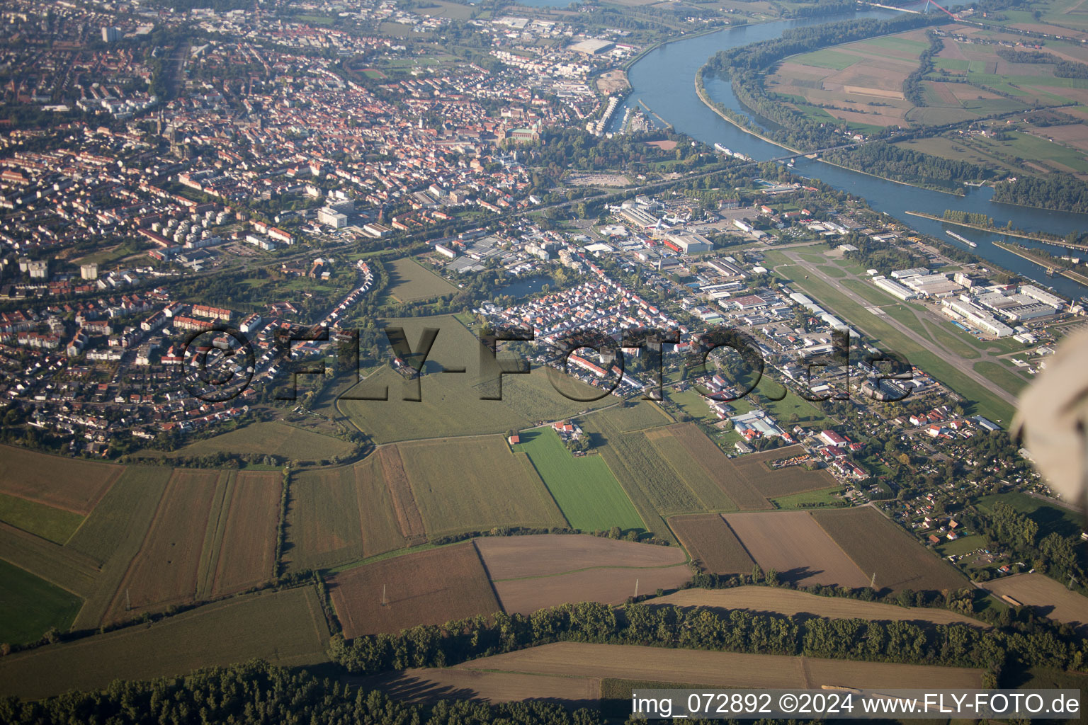 Aerial view of Speyer in the state Rhineland-Palatinate, Germany