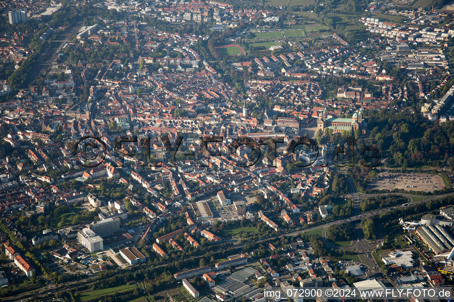 Speyer in the state Rhineland-Palatinate, Germany out of the air