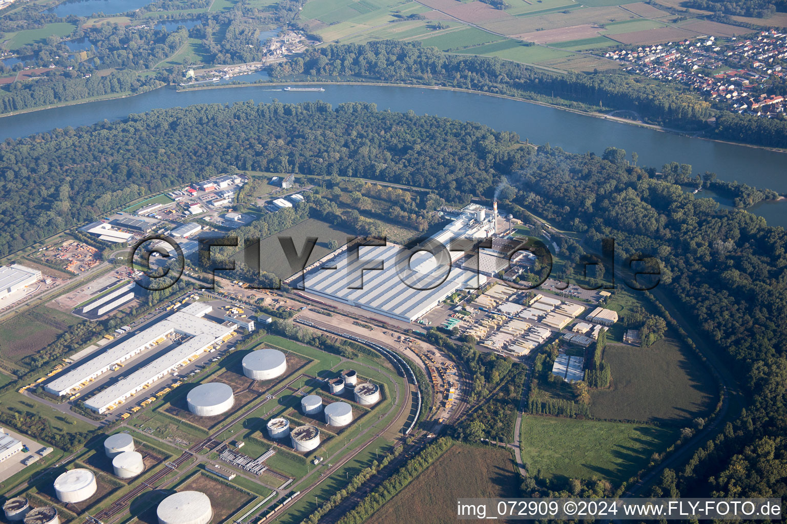 Speyer in the state Rhineland-Palatinate, Germany viewn from the air