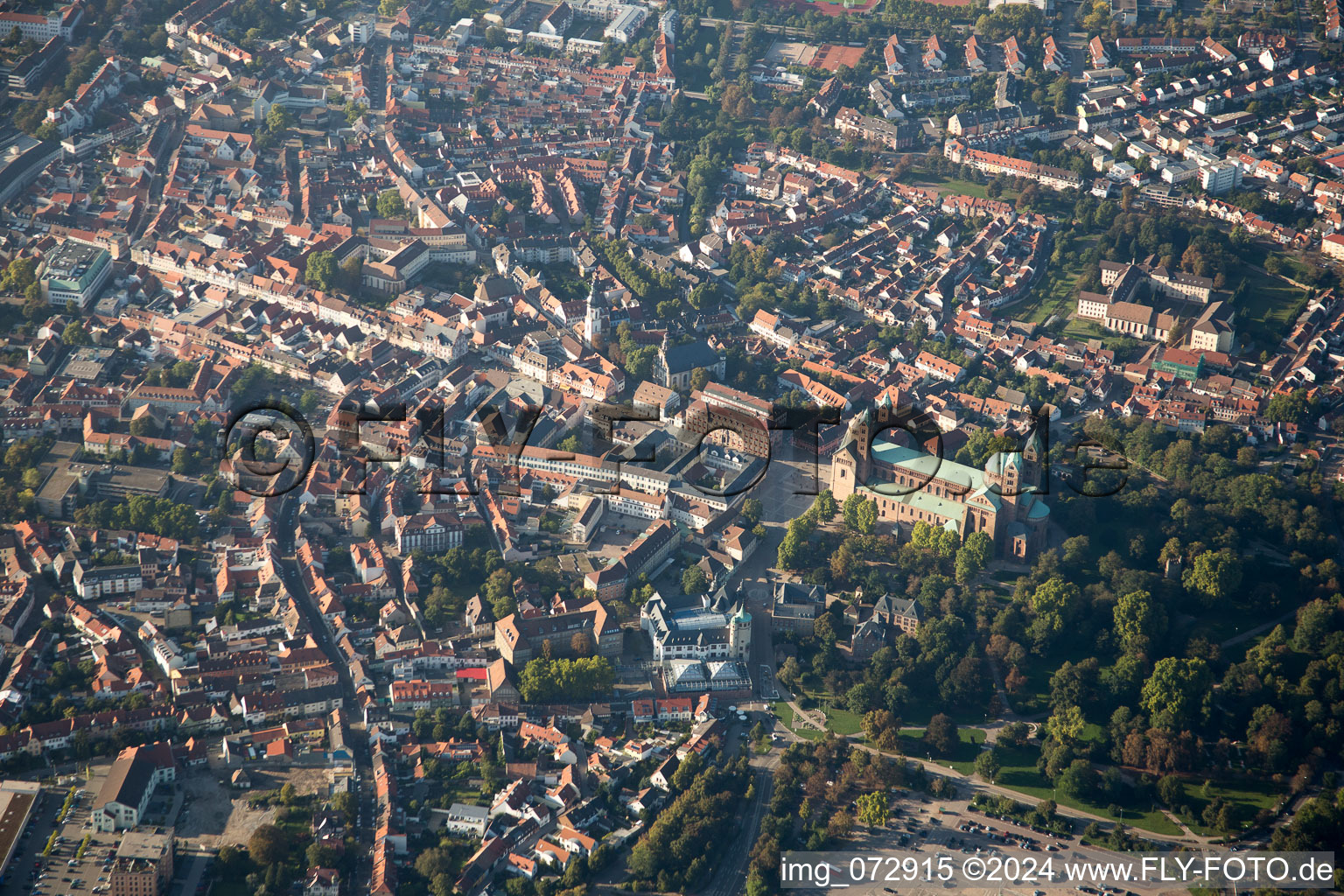 Speyer in the state Rhineland-Palatinate, Germany from the drone perspective