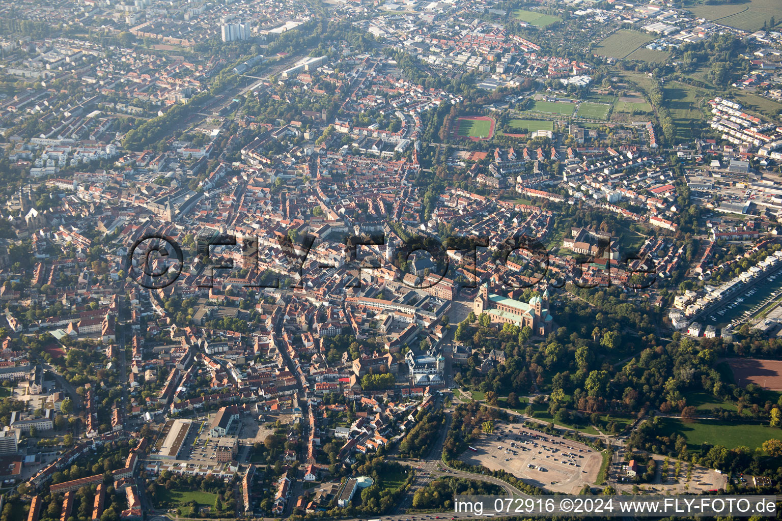 Speyer in the state Rhineland-Palatinate, Germany from a drone