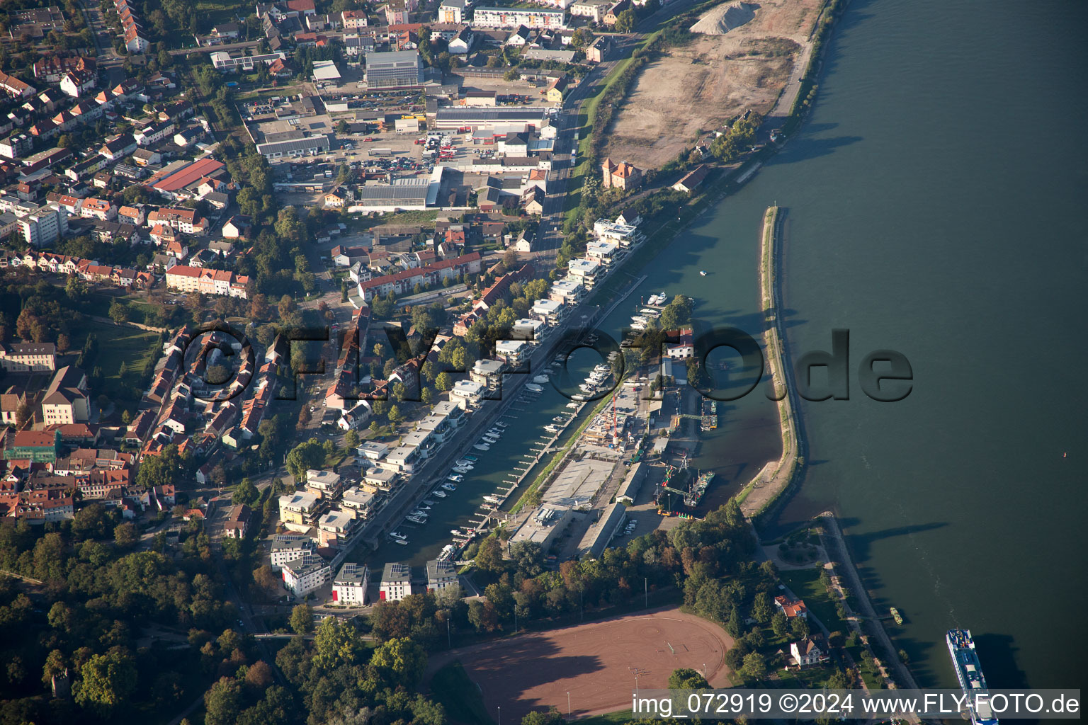 Aerial view of Speyer in the state Rhineland-Palatinate, Germany