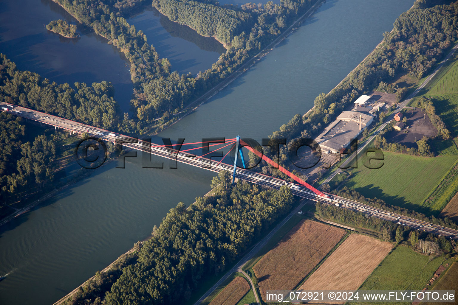 Motorway bridge in Speyer in the state Rhineland-Palatinate, Germany