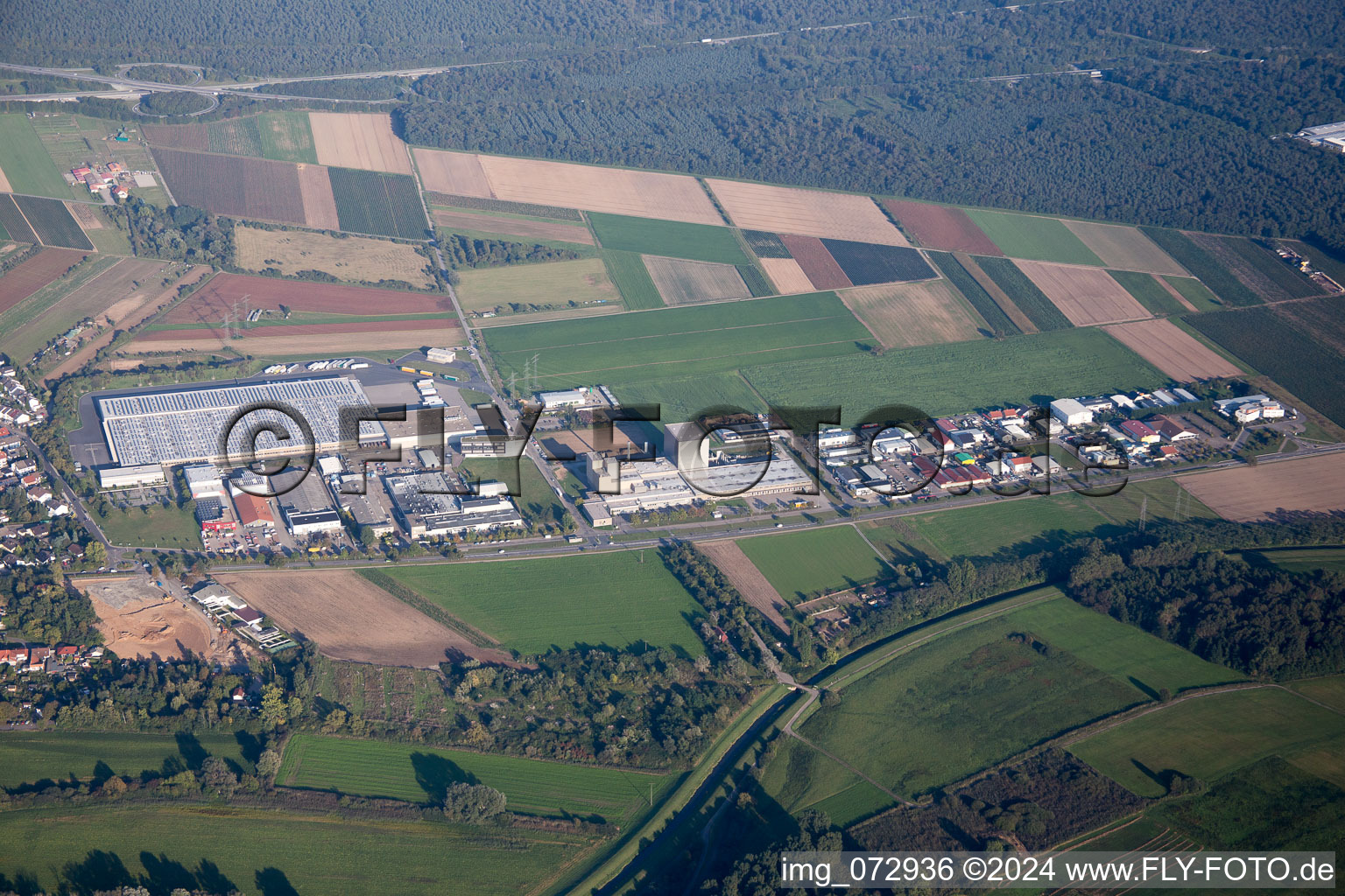 Oblique view of Ketsch in the state Baden-Wuerttemberg, Germany