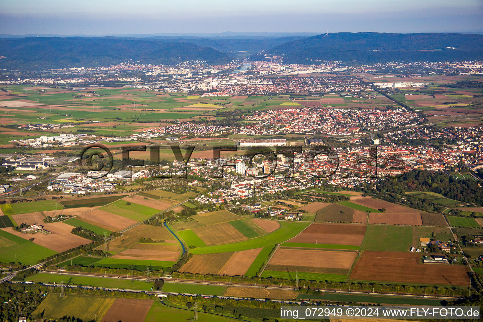 View to Heidelberg in Schwetzingen in the state Baden-Wuerttemberg, Germany