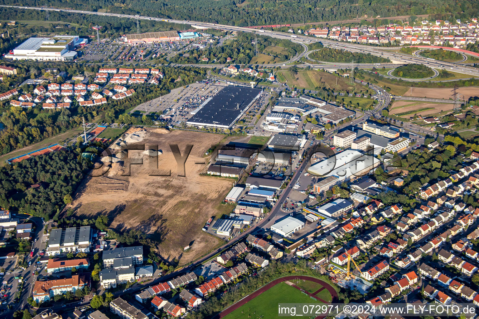 Industrial estate and company settlement Schuette-Lanz-Park in the district Rheinau in Bruehl in the state Baden-Wurttemberg