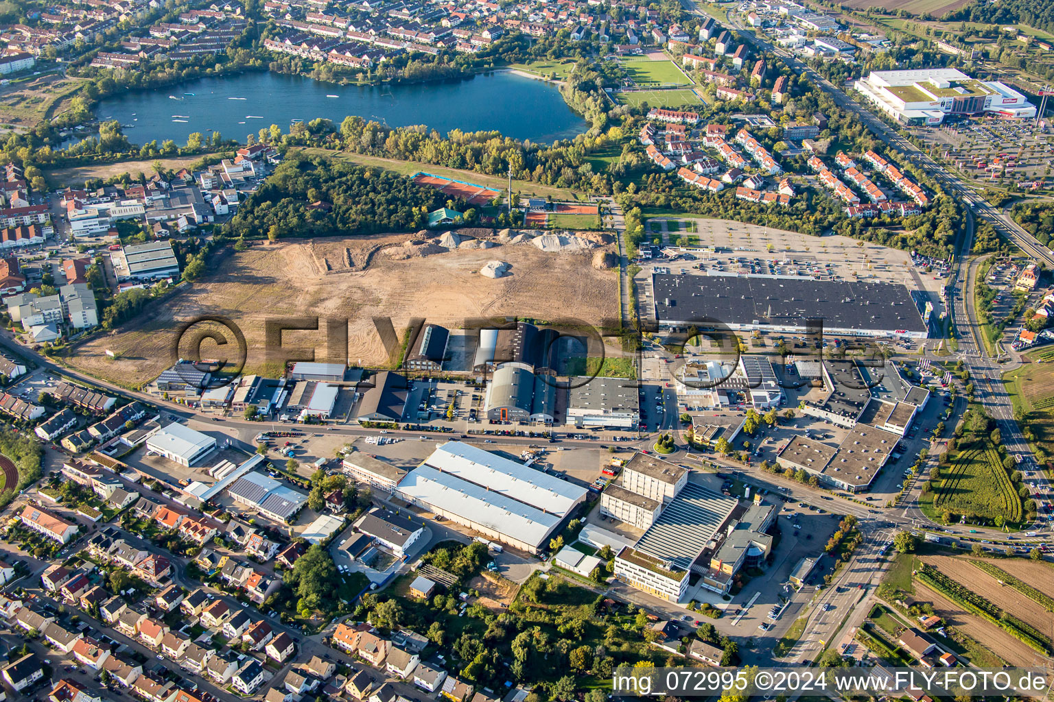 Brühl, Schütte-Lanz-Park commercial area in Schwetzingen in the state Baden-Wuerttemberg, Germany