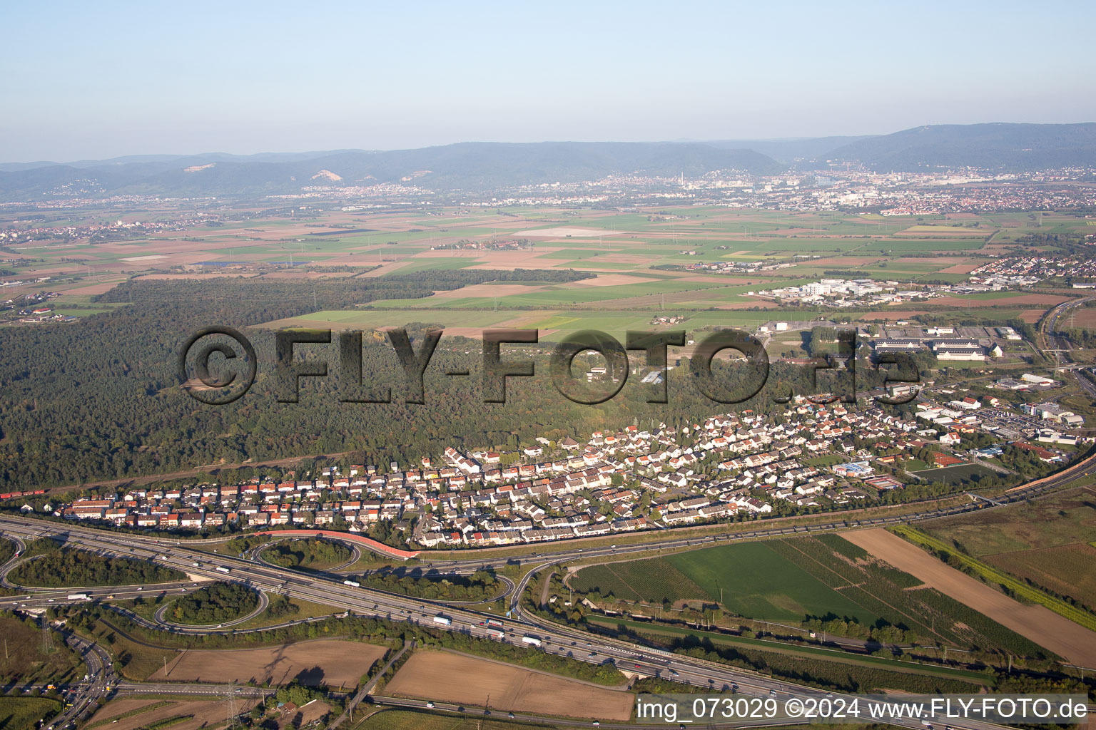 Aerial view of NW in Schwetzingen in the state Baden-Wuerttemberg, Germany