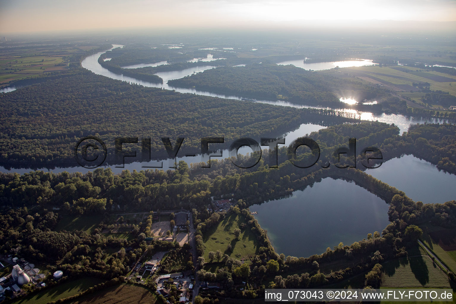 Ketsch in the state Baden-Wuerttemberg, Germany out of the air