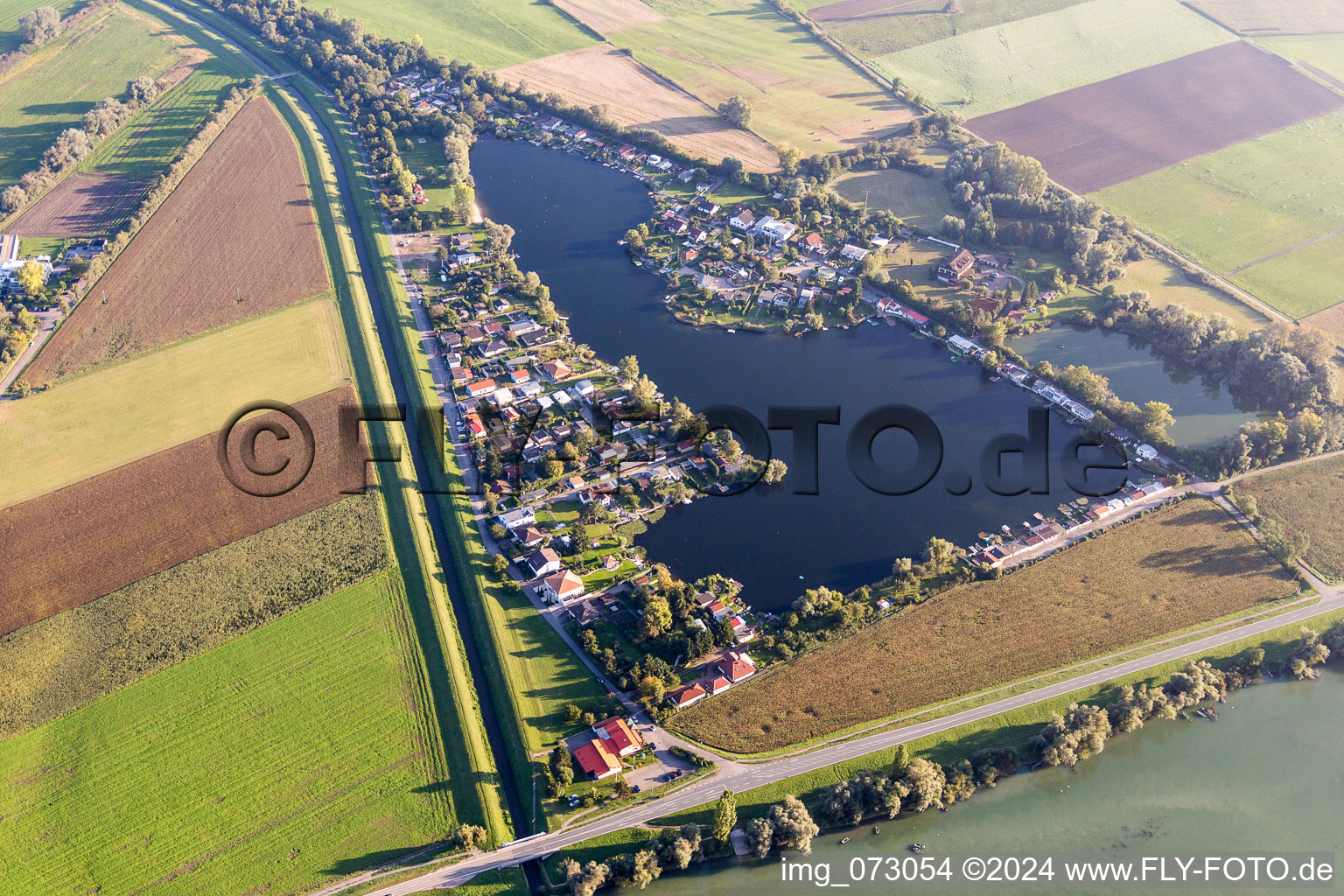 Beach areas on the Hohwiesensee in Ketsch in the state Baden-Wurttemberg, Germany