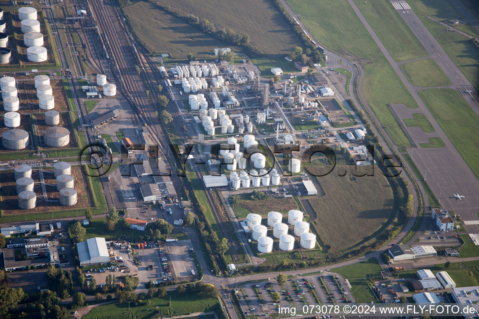 Oblique view of Harbor in Speyer in the state Rhineland-Palatinate, Germany