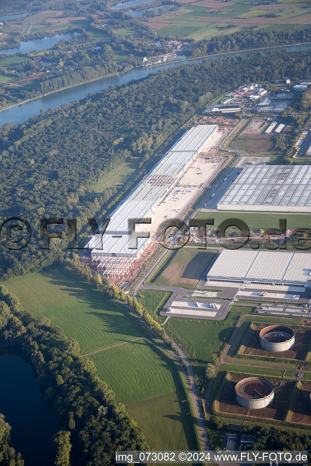 Harbor in Speyer in the state Rhineland-Palatinate, Germany out of the air