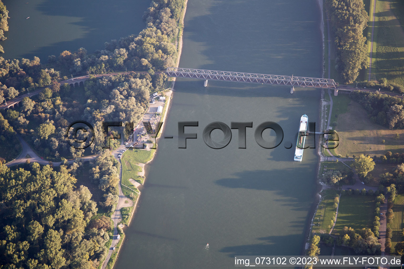 Aerial photograpy of Germersheim in the state Rhineland-Palatinate, Germany
