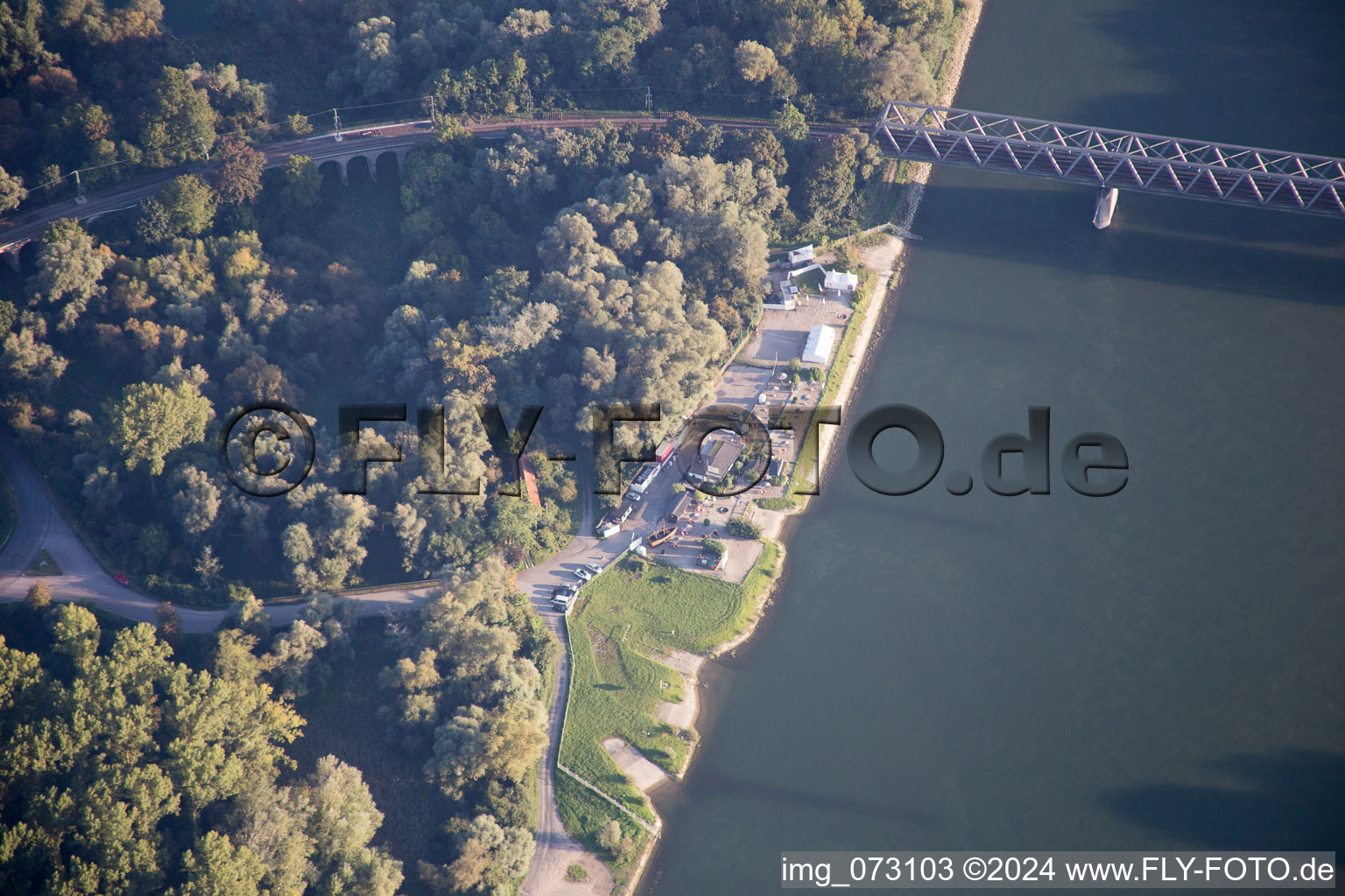 Oblique view of Germersheim in the state Rhineland-Palatinate, Germany