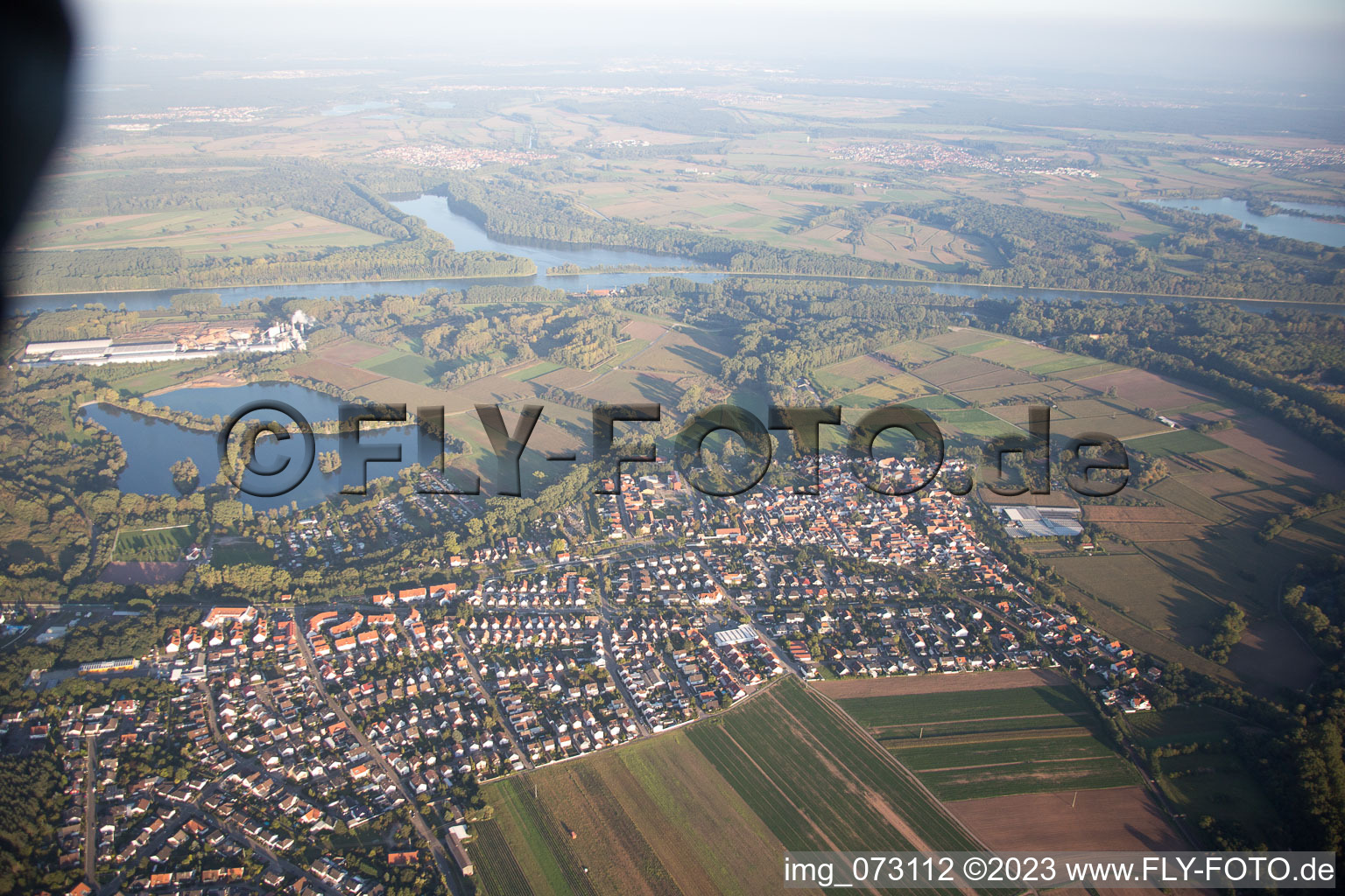 District Sondernheim in Germersheim in the state Rhineland-Palatinate, Germany out of the air