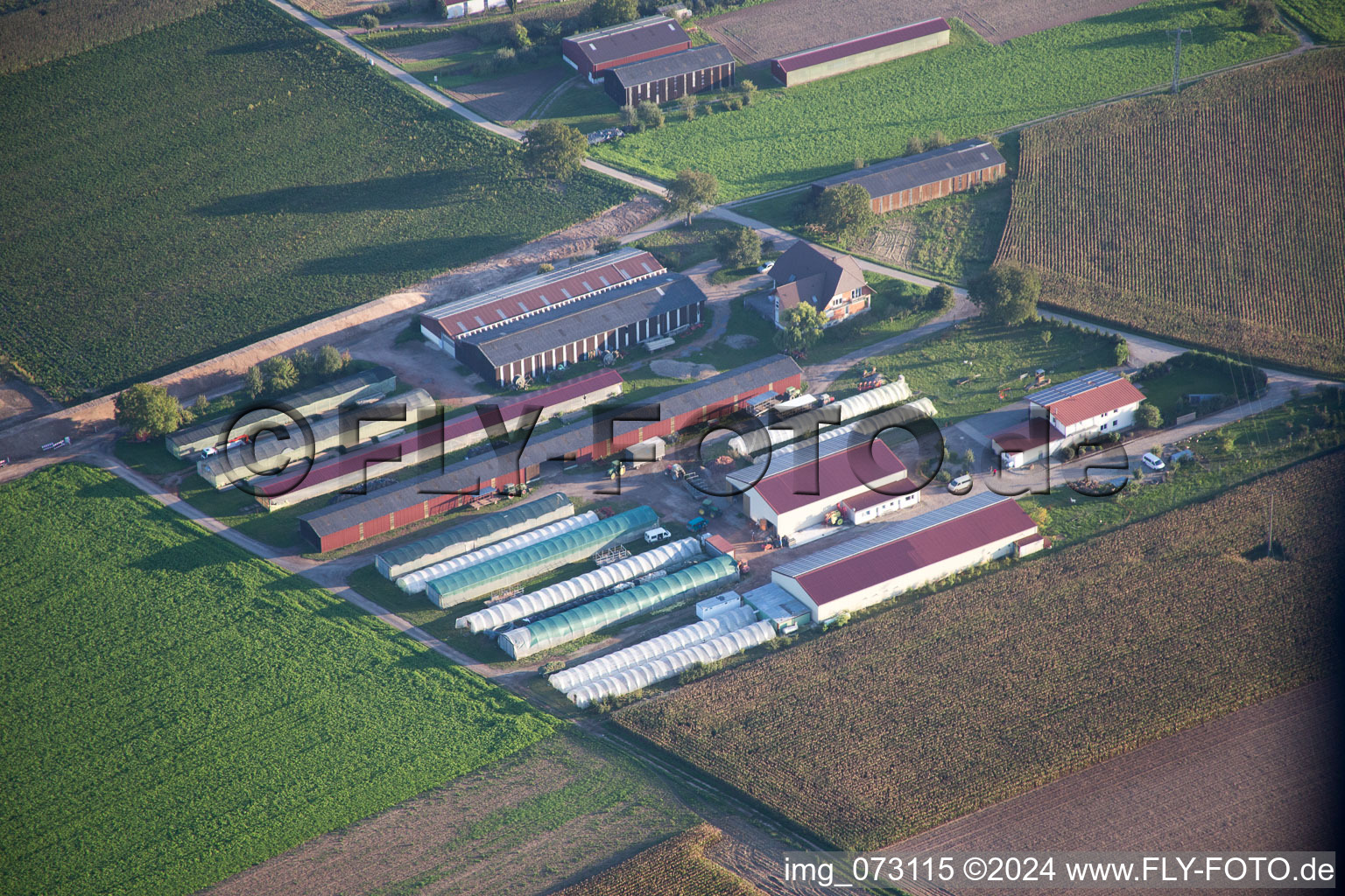 Aerial view of Kuhardt in the state Rhineland-Palatinate, Germany