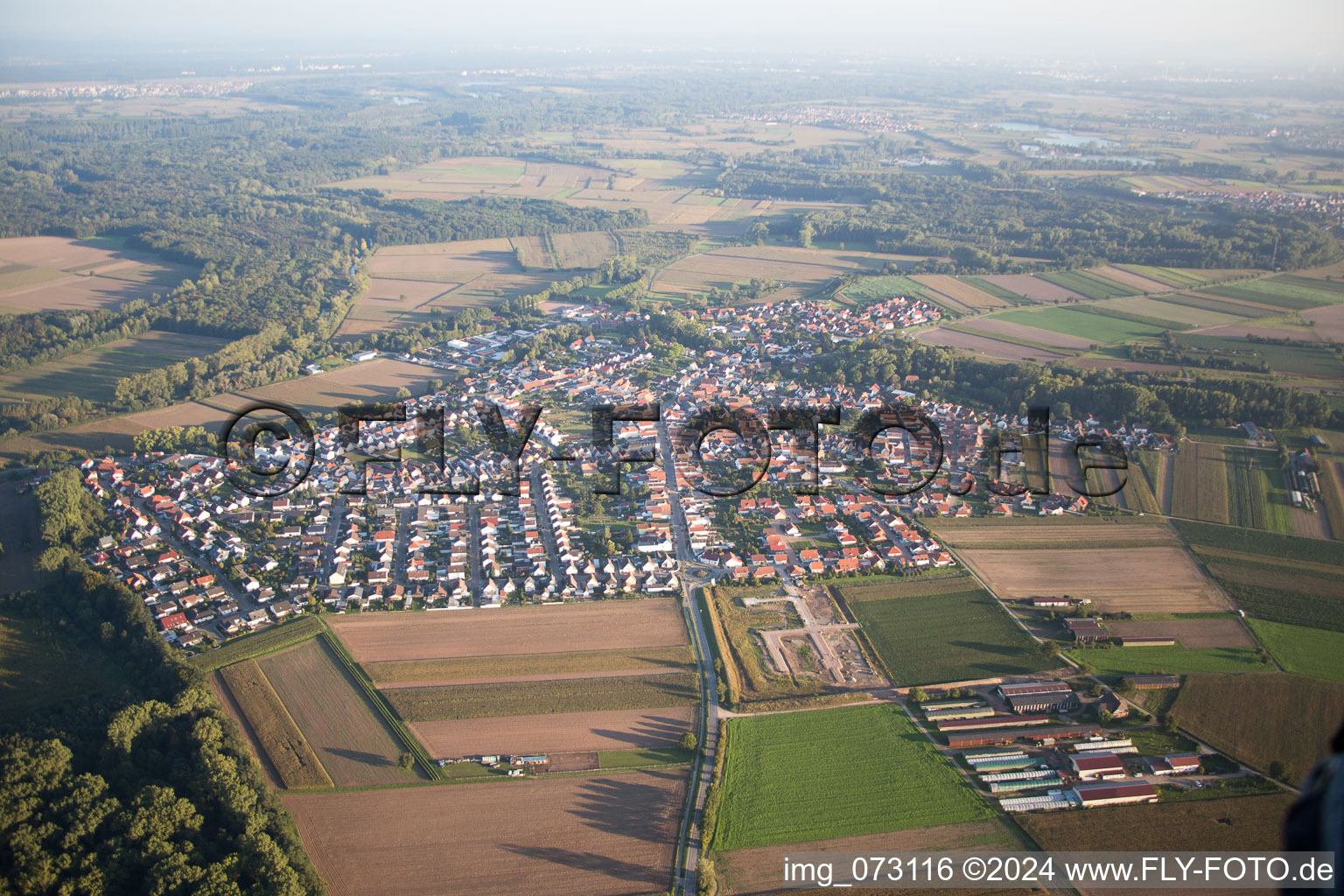 Aerial photograpy of Kuhardt in the state Rhineland-Palatinate, Germany